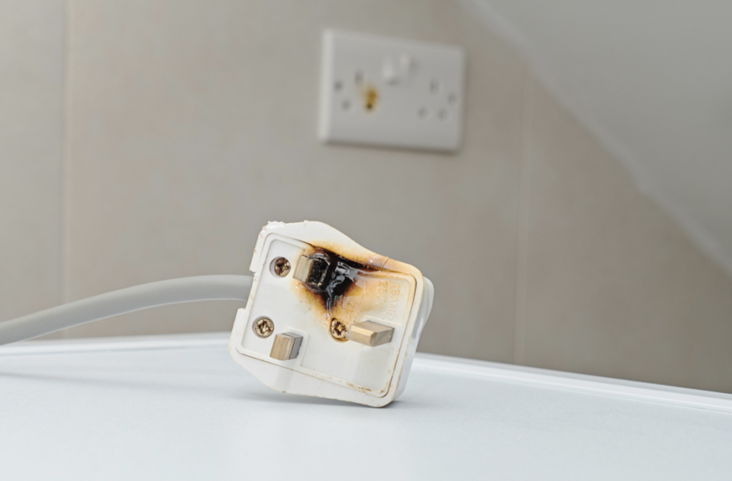 PAT Testing | Burnt-out plug.